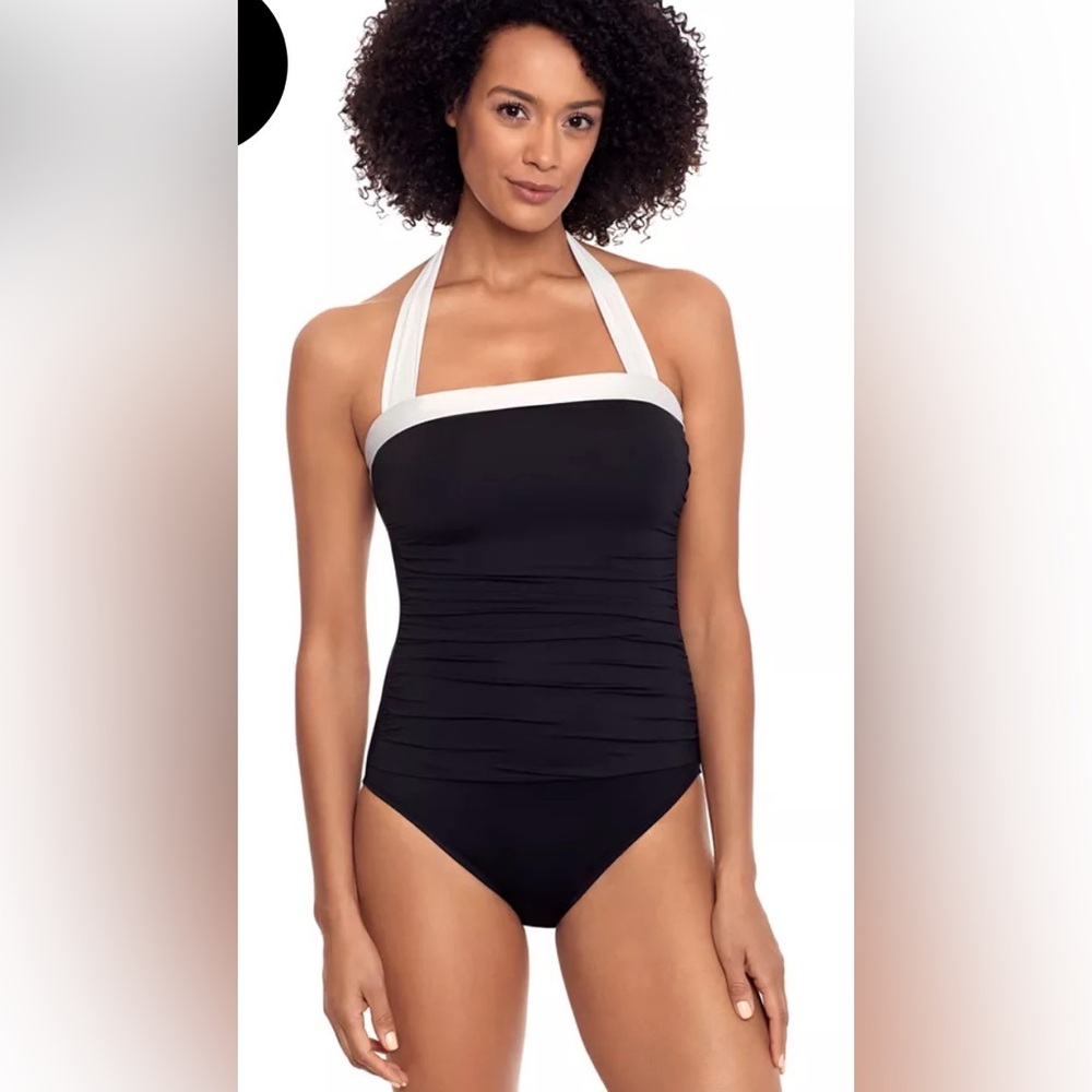 Lauren by Ralph Lauren Black & White Halter swimsuit